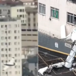 flagra momento em que avião bate em prédio e cai em BH; veja
