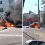 carro pega fogo no bairro Padre Eustáquio, em BH
